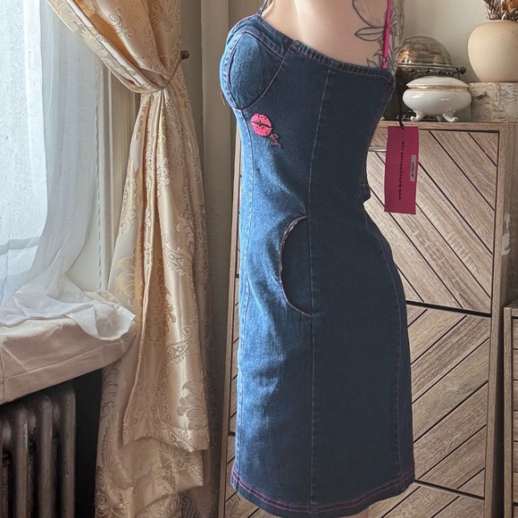NWT Betsey Johnson - Blue Denim Dress - Picture 3 of 4